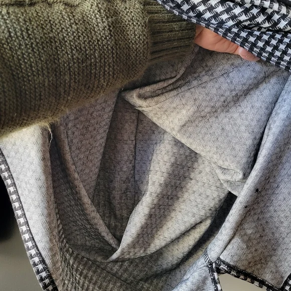 Jones New York Houndstooth Jacquard Top Women's Med Black White Multi 3/4-Sleeve - Picture 9 of 12